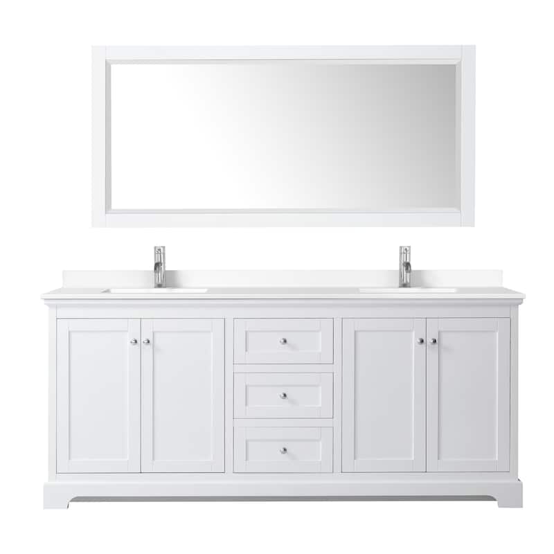 Avery 80 Inch Double Vanity, Cultured Marble Top