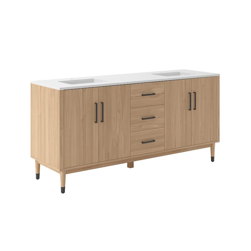 Fresca FCB4472-CWH-U Sawyer 72" Free Standing Double Basin Vanity Set