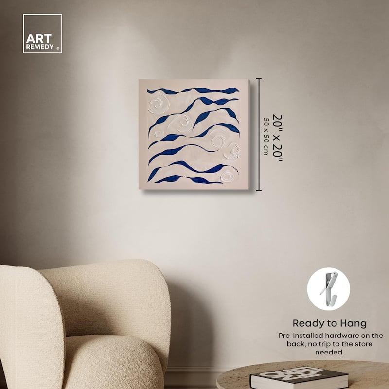 Acrylic Waves Canvas by Art Remedy, Gallery Wrapped
