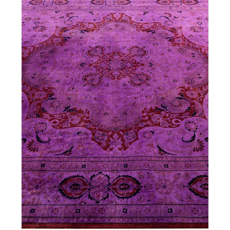 Overdyed One-of-a-Kind Hand-Knotted Area Rug - Purple - 6' 2" x 9' 3"