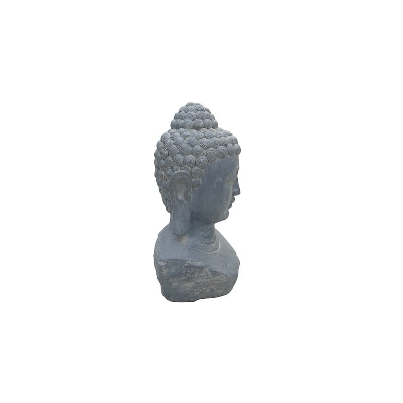 Serenity Enlightened Zen Buddha Head Statue