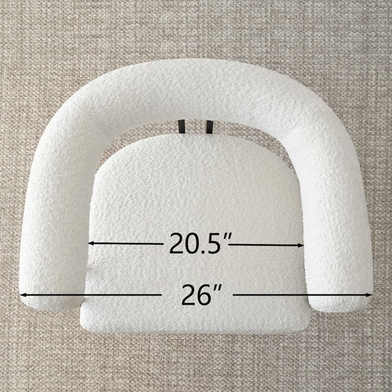 Boucle Upholstered Counter Stool with Arms(Set of 2)