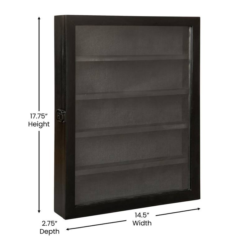 Wooden Medals Display Case with Removable Shelves