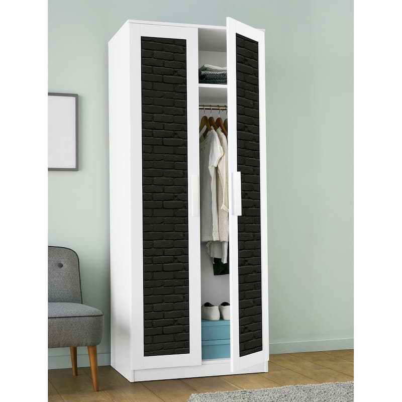 NuWallpaper Black Amsterdam Brick Peel & Stick Wallpaper