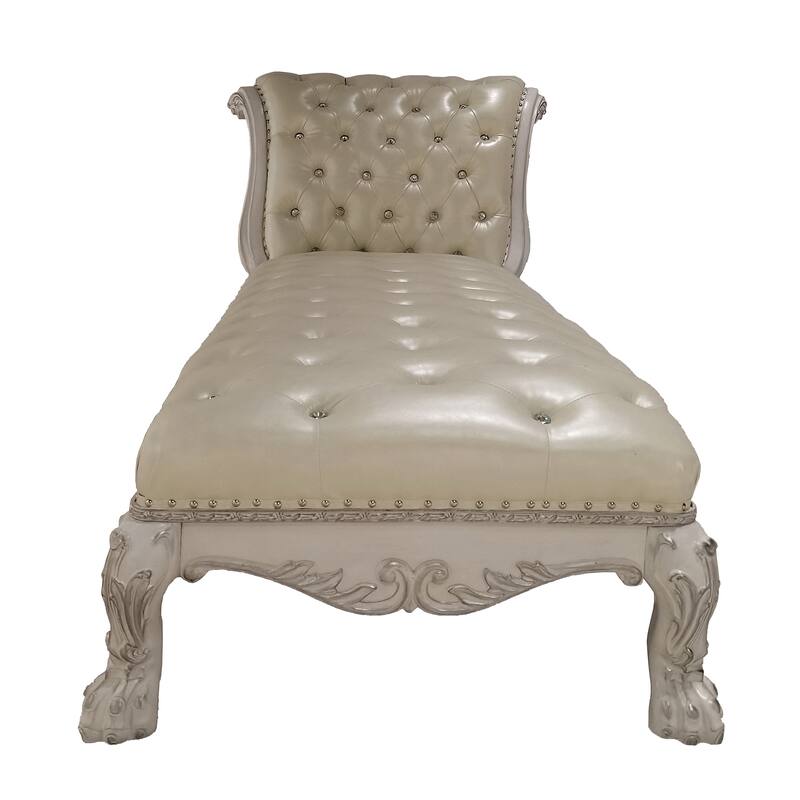 Adison Cream and Bone White Chaise with Tight Seat