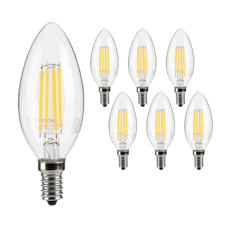 60 Watt Equivalent C11 Led Dimmable Light Bulb 2700k 6 60 Watt Equivalent C11 Led