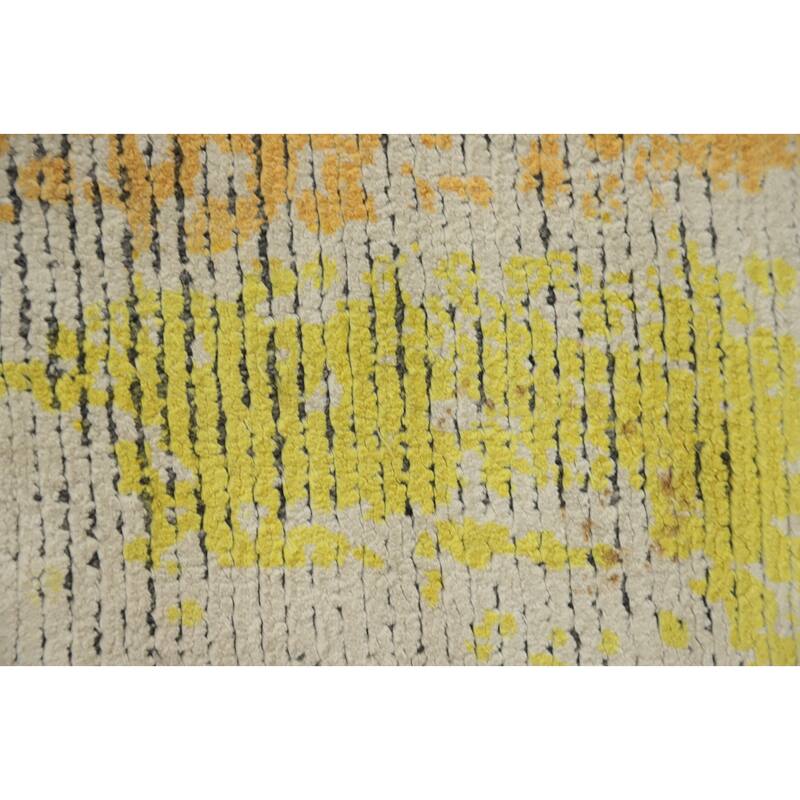 Hand Knotted Oriental Viscose Silk Carpet Modern Abstract Multi-Colored Abstract Area Rug - 5' 0'' X 3' 0''