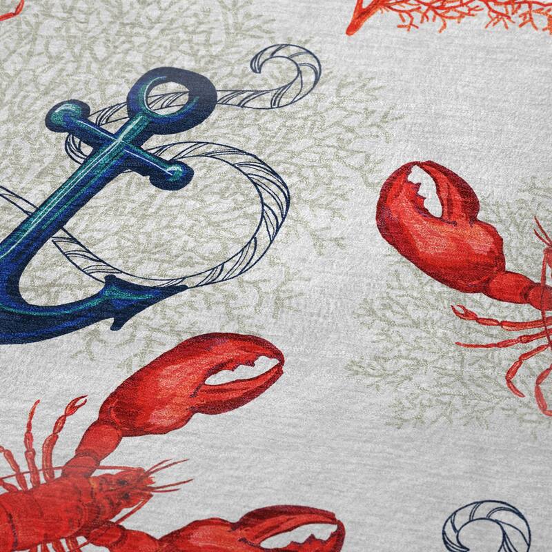 Premium Machine Washable ASB149 Lobster Anchor Sherpa Throw Blanket