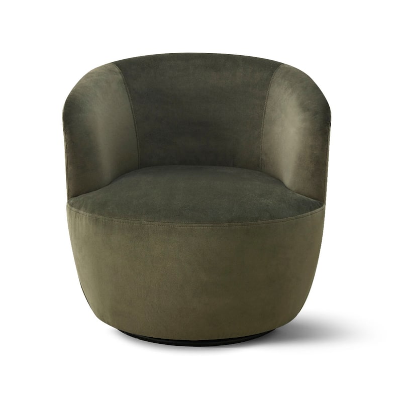 27'' Wide Velvet Small Swivel Barrel Chair