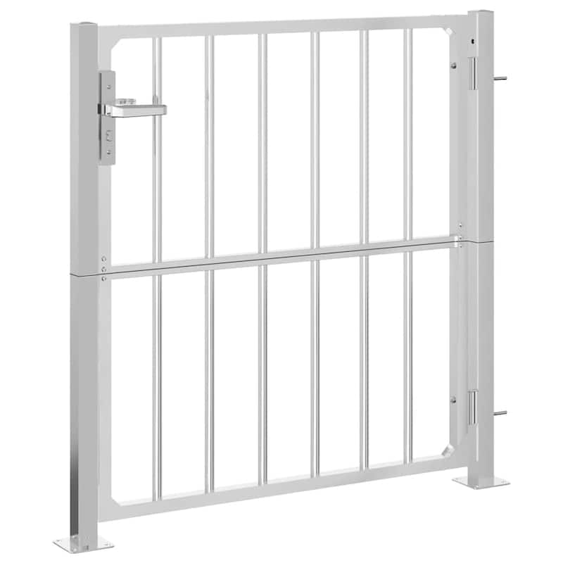 vidaXL Garden Gate Locking Fence Entrance Barrier Patio Lawn Stainless Steel