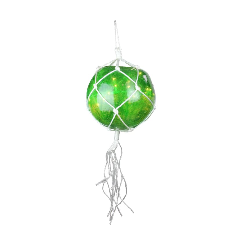 35-Count Green Roped Mini Ball Outdoor Christmas Decor - White Wire - 1"