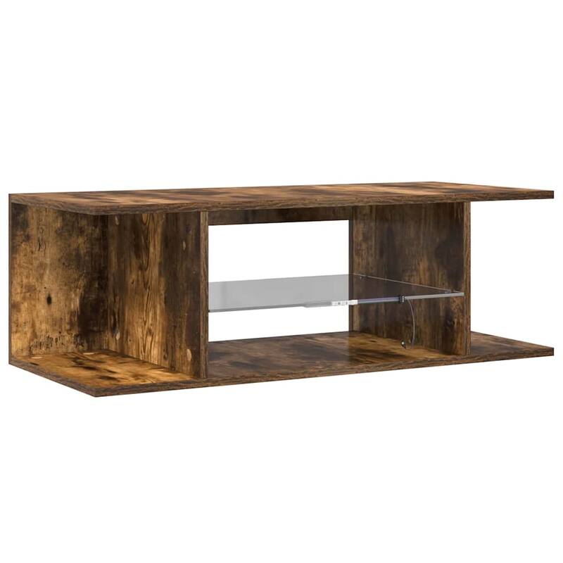 vidaXL TV Cabinet Smoked Oak Engineered Wood 35.4 x 15.4 x 11.8 in - 35.4 x 35.4 x 11.8 in
