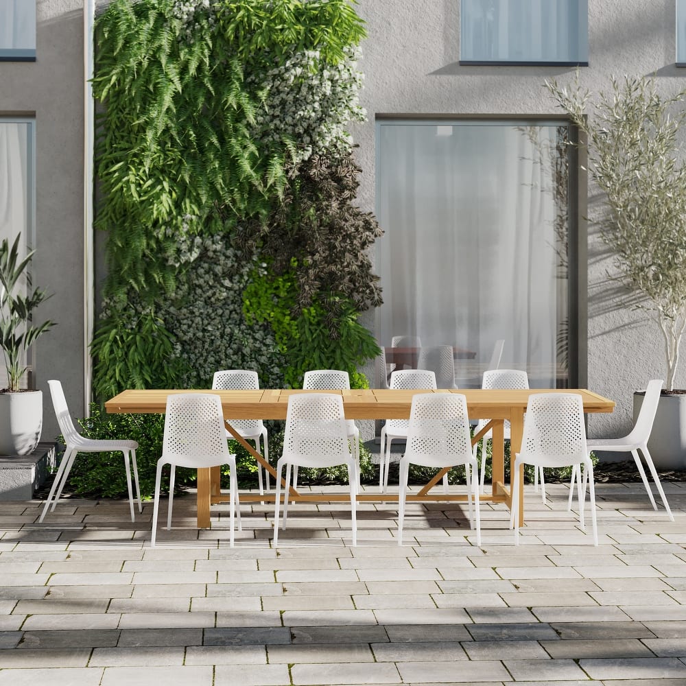 Amazonia Macker 11 Piece FSC Certified Wood Outdoor Patio Dining Set