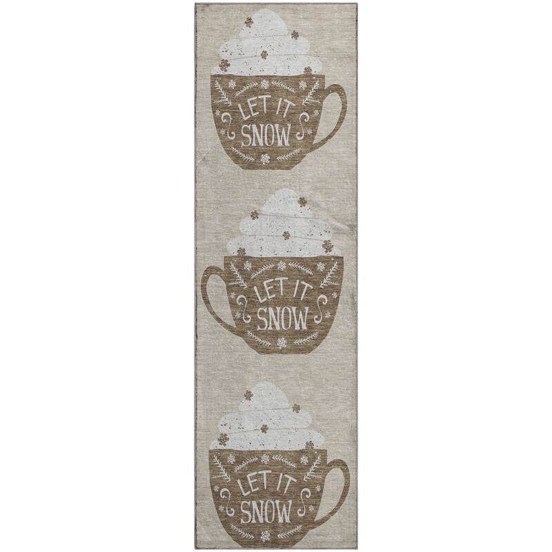 Premium Washable Super Soft Latte Snow Mayfield Rug