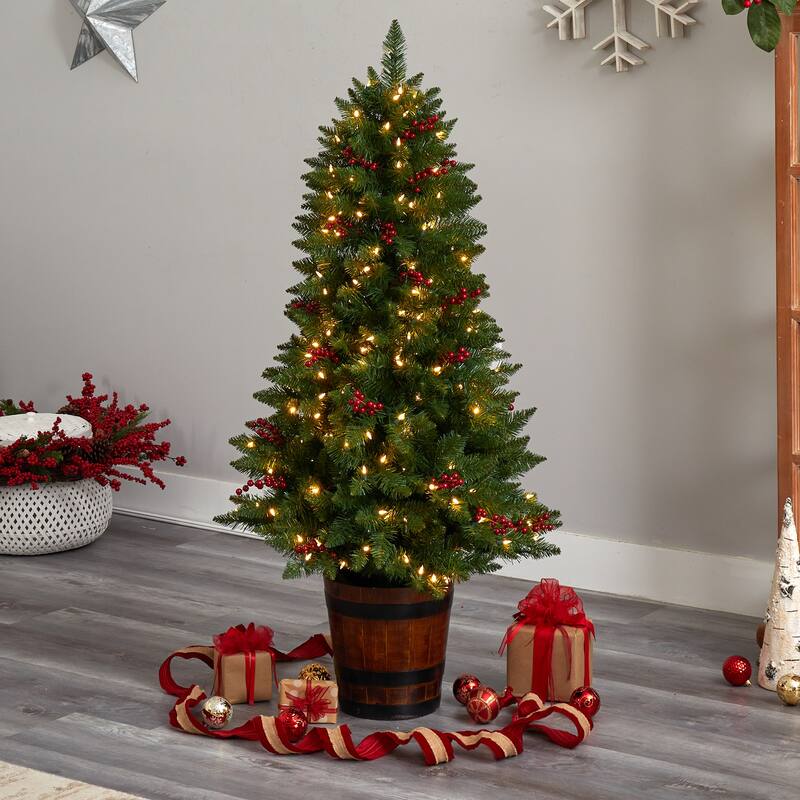 5' Colorado Aspen Pre-Lit Porch Christmas Tree with 200 LED lights - 60
