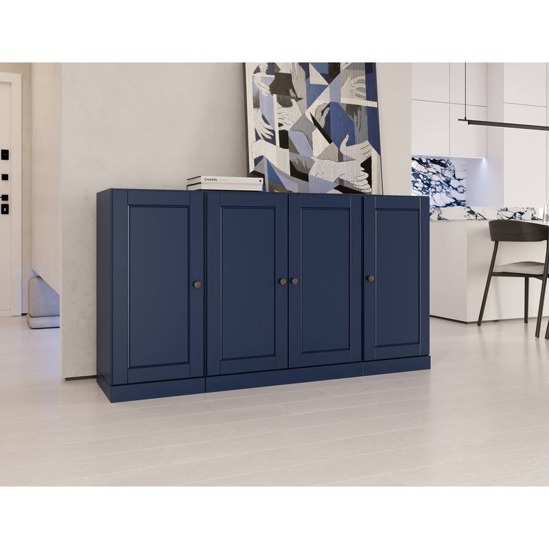 Palace Imports 100% Solid Wood 65" Sideboard with Solid Doors, 2-Drawers and Adjustable Shelves
