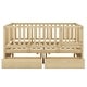 preview thumbnail 23 of 25, Full Size Daybed with Fence Guardrails and Drawers Floor Bed and Daybed, Gray