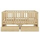 preview thumbnail 23 of 25, Full Size Wood Daybed with Fence Guardrails and 2 Drawers Split into Independent Floor Bed and Daybed, Gray