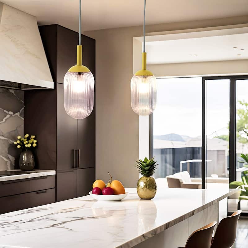 Modern Gold Clear Glass Shade Pendant Lamp