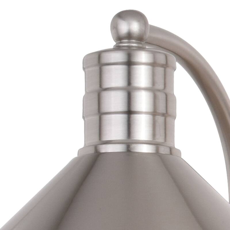 Barn Wall Sconce 28" Satin Nickel, 3 Light Vanity Light, Metal Shade, Bathroom Lighting - 6.25