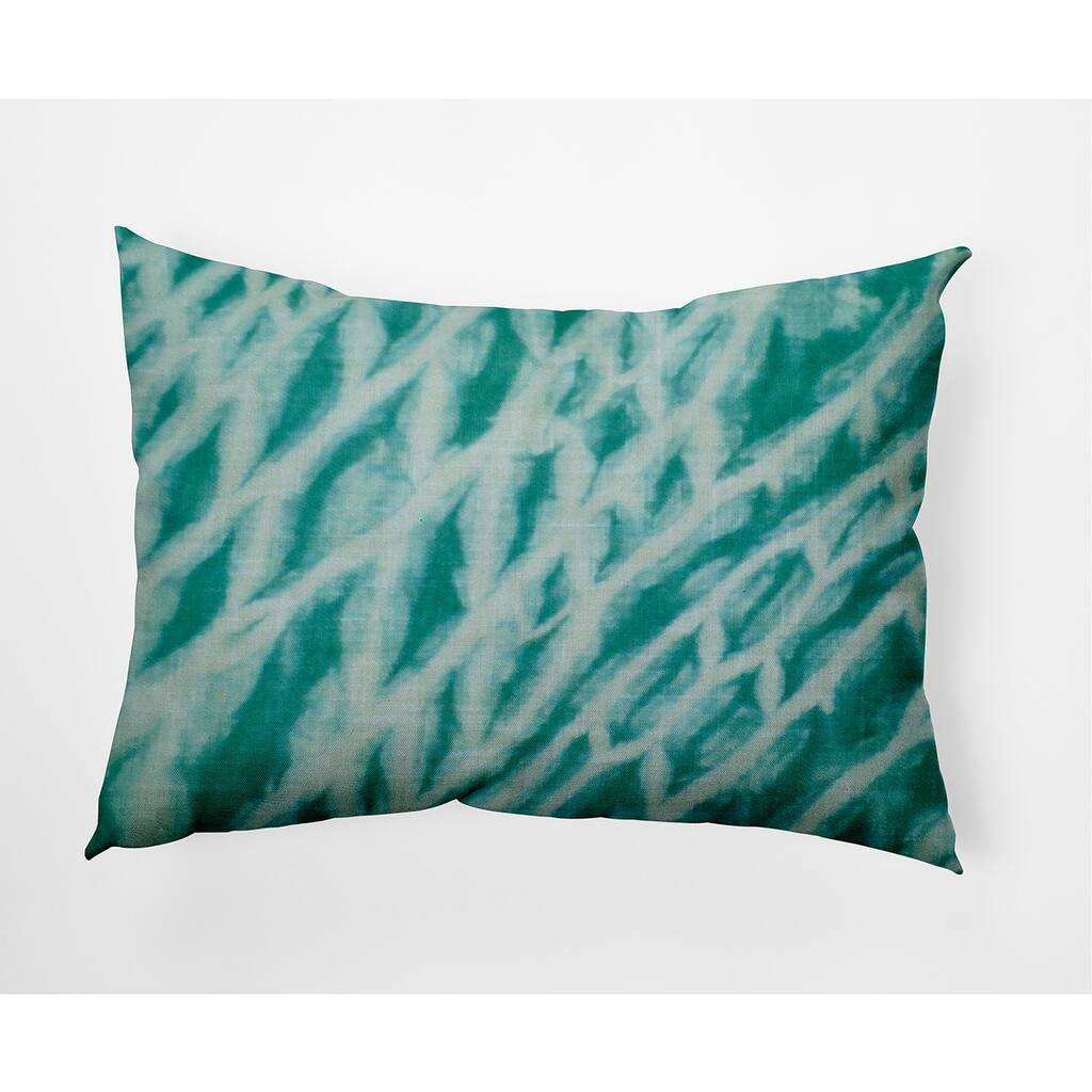 Shibori Stripe Geometric Print 14 x 20-inch Outdoor Pillow