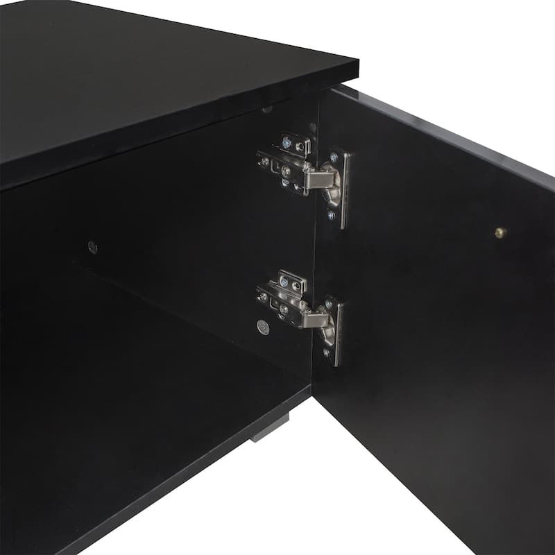 70 Inch TV Stands with 2 Storage Cabinet & Open Shelves