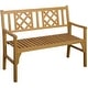 preview thumbnail 2 of 16, Outsunny Outdoor Foldable Garden Bench, 2-Seater Patio Wooden Bench, Loveseat Chair with Backrest and Armrest