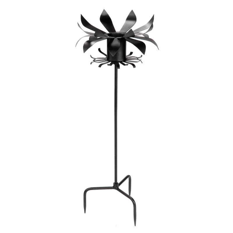 Achla Designs Petals Gazing Globe Ball Stand, 43 Inch Tall, Black Powder Coat Finish