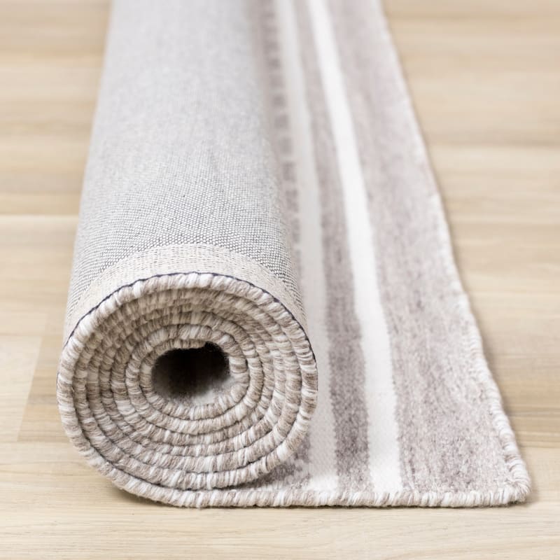 Grey Cream Recycled Farmhouse Rug