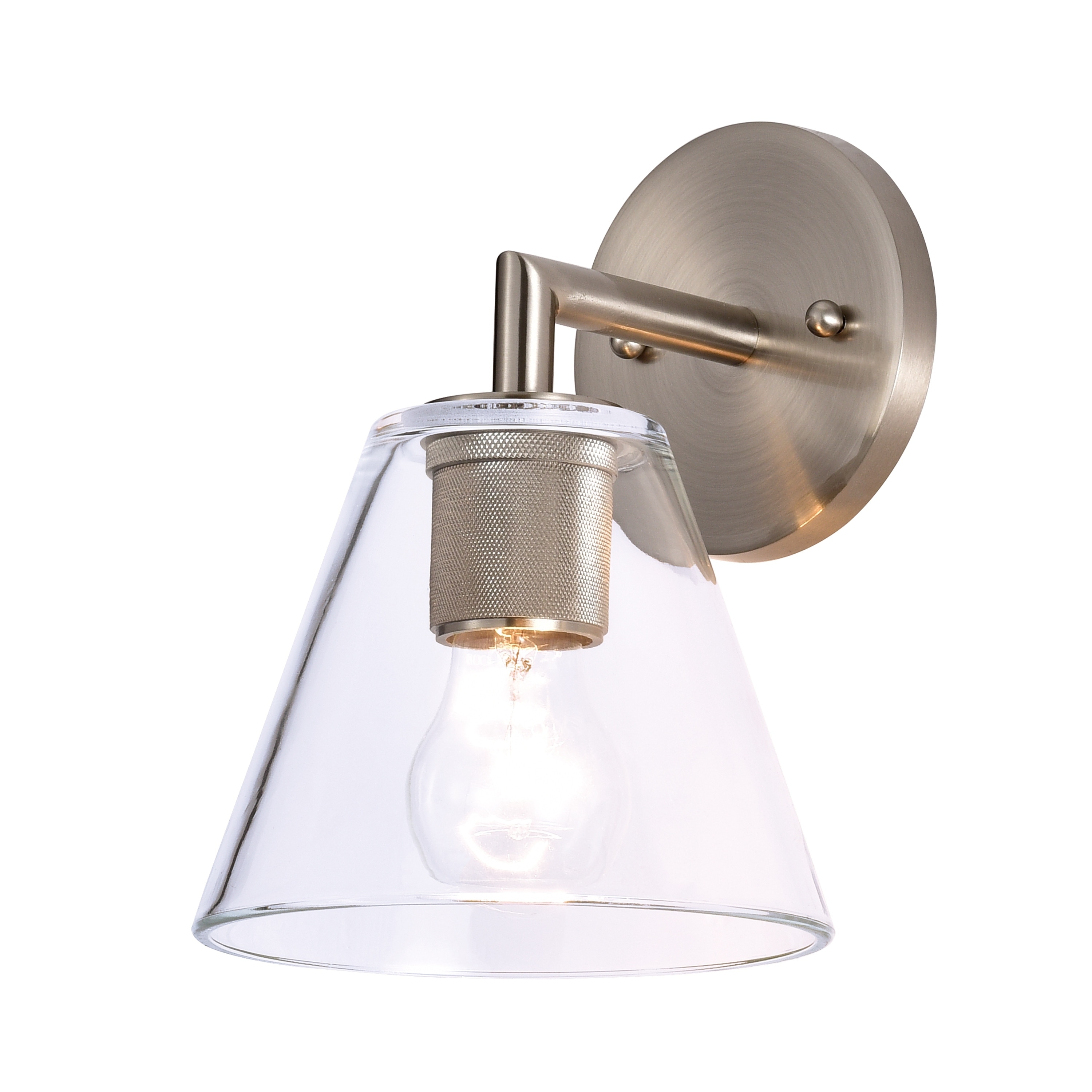 1 Light Clear Glass Wall Armed Sconce Overstock 31813632
