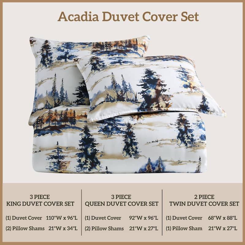 Paseo Road Acadia Cabin Bedding Woodland Lodge 3 Piece Reversible Duvet Cover Set with Pillow Shams