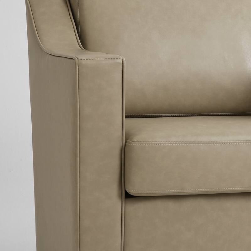 30'' W Vegan Leather/ Chenille Swivel Accent Chair
