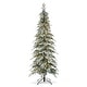 preview thumbnail 37 of 42, Glitzhome Pre-Lit Flocked Pencil Spruce Artificial Christmas Tree with Warm White Lights
