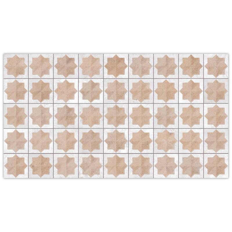 Merola Tile Tetuan Astre Cotto White 12-1/8" x 21-7/8" Porcelain Wall Tile