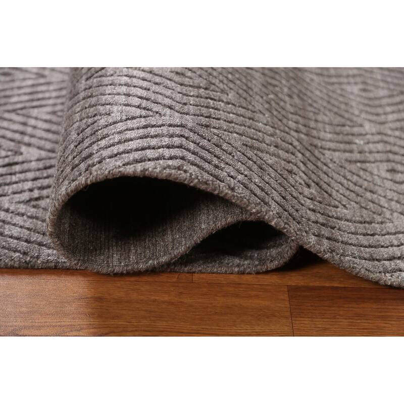 Brown Trellis Gabbeh Modern Area Rug Hand-knotted Wool Carpet - 5'5" x 7'7"
