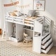 preview thumbnail 2 of 12, Pine Wood Loft Bed with Wardrobe, Desk, and Swappable Ladder - Twin Size