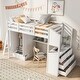 preview thumbnail 2 of 5, Twin Size Loft Bed with Wardrobe and Drawers, Attached Desk with Shelves