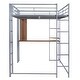 preview thumbnail 22 of 41, Full Size Metal Loft Bed With 2 Shelves and one Desk for Home