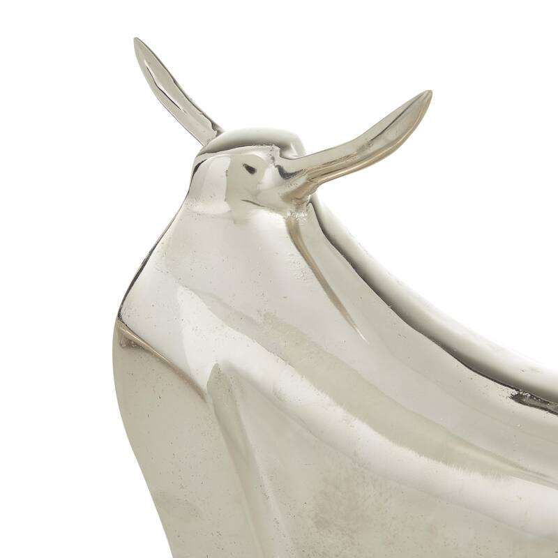 Aluminum Metal Bull Decorative Sculpture - Set of 2 Silver - CosmoLiving by Cosmopolitan