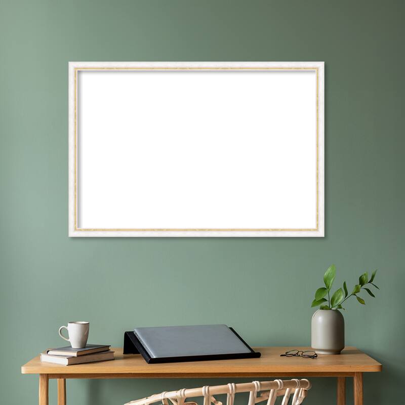 Amanti Art Morgan White Blue Framed Dry Erase Magnetic Board