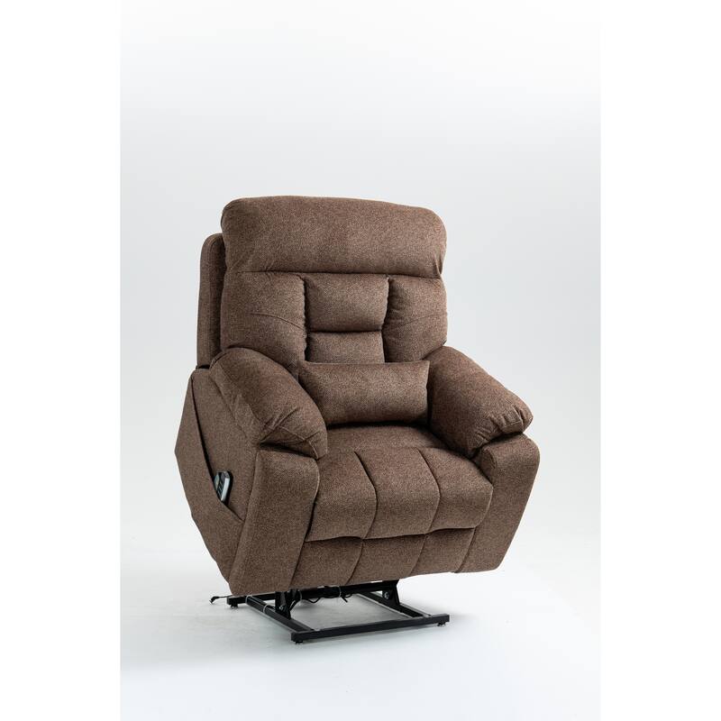 Power Lift Recliner Chair with Heat & Massage, Ergonomic Single Sofa Chair, Electric Recliner Chair with 2 Cup Holders