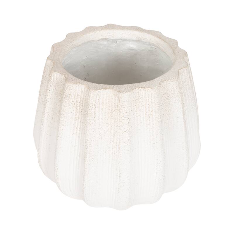 Kate and Laurel Claudel Scalloped Planter - 12x12x12 - White