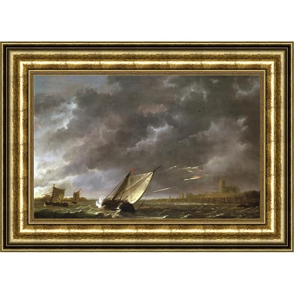 The Maas At Dordrecht In A Storm By Aelbert Cuyp Giclee Print Oil Painting Gold Frame Size 25 X 18 Overstock 32078999 Acquisition credit presented by the misses rachel f. overstock com