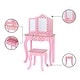 preview thumbnail 6 of 6, Teamson Kids Gisele Vanity Set w/ LED Mirror Light - Pink/Rose Gold - 23.5" x 11.75" x 39.25"