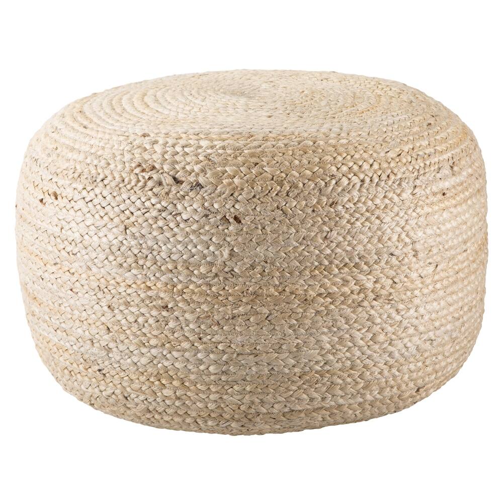 Juniper Home Saba Round Jute Pouf Ottoman/Foot Stool
