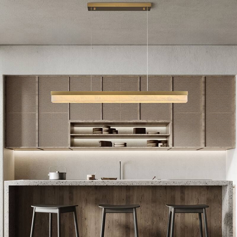 KAYLA Alabaster Pendant Light 1200 - 1800 Matte Black/Gold