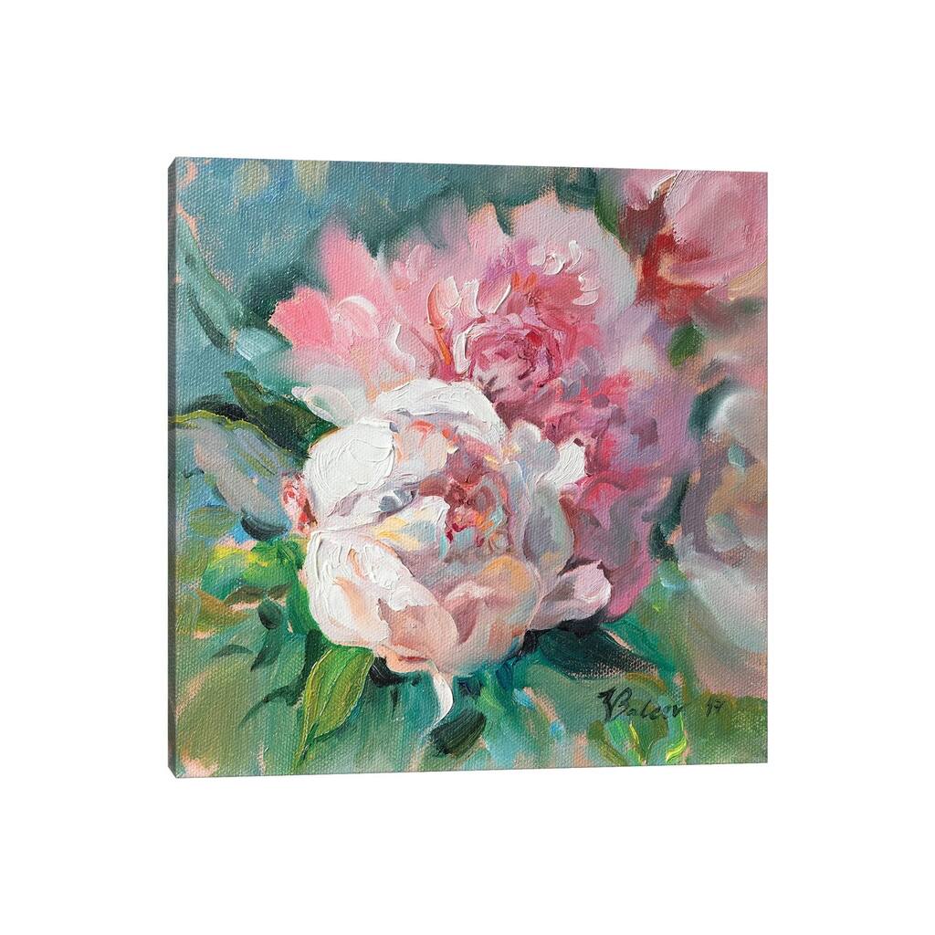 iCanvas "Pink Peonies" by Katharina Valeeva Canvas Print