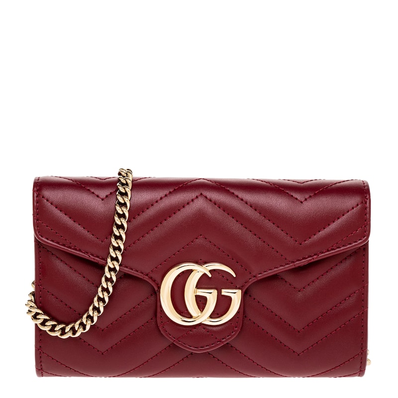 Gucci GG Marmont Wallet on Chain - Red