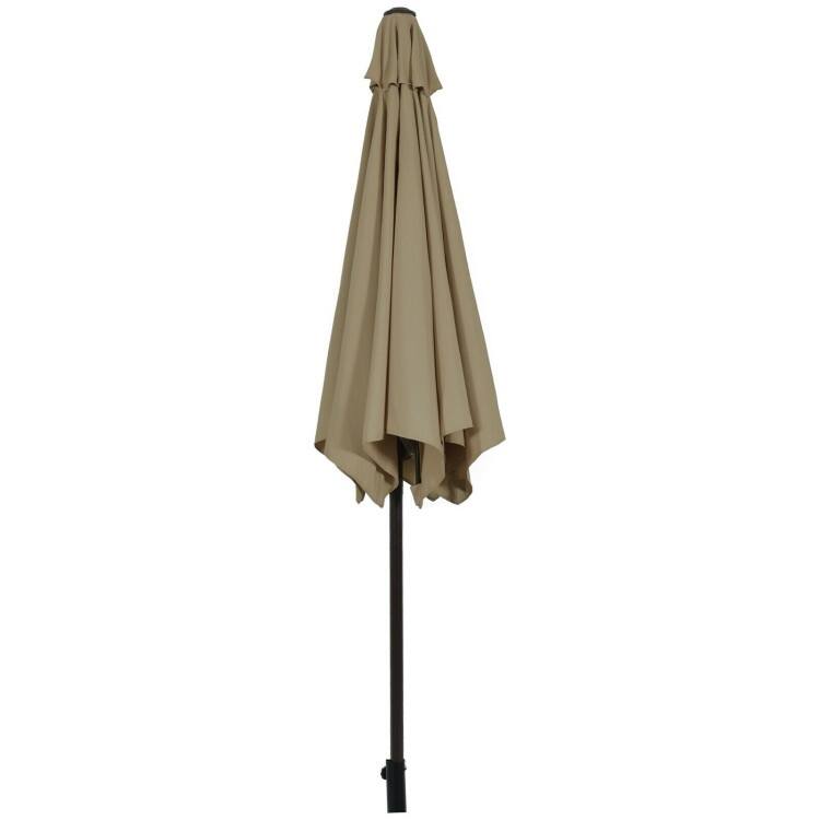 9-Foot Outdoor Market Patio Table Umbrella with Push-Button Tilt and Crank Lift for Sun Shade