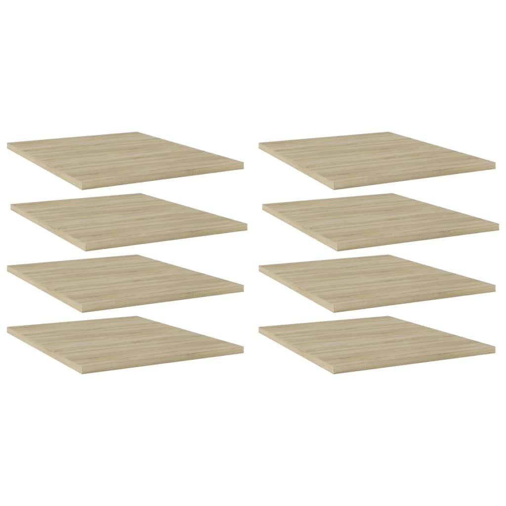 vidaXL Bookshelf Boards 8 pcs Sonoma Oak 15.7"x19.7"x0.6" Chipboard